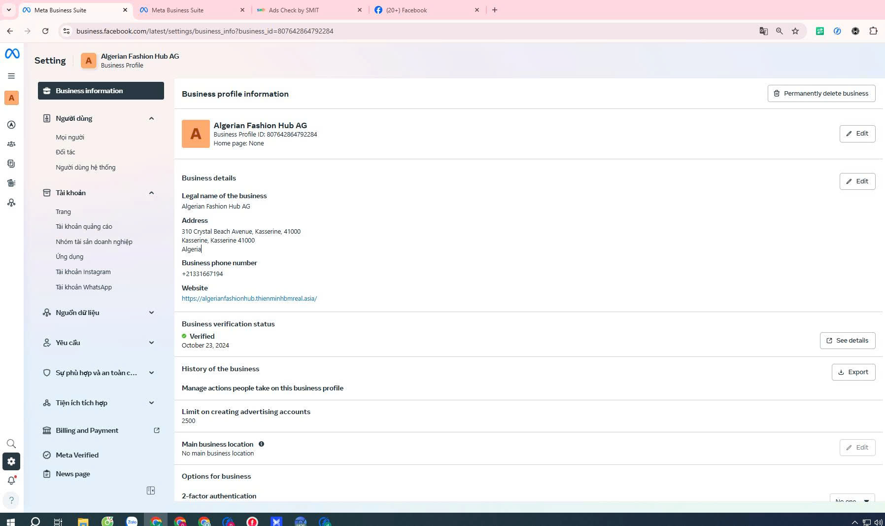 Algerian Fashion Hub AG - Verified BM 2500